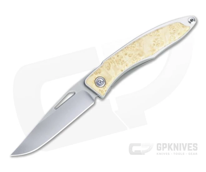 Chris Reeve Mnandi S45VN Box Elder Wood Inlaid Titanium Dress Carry Folder 008 3 Chris Reeve Mnandi S45VN Box Elder Wood Inlaid Titanium Dress Carry Folder 008