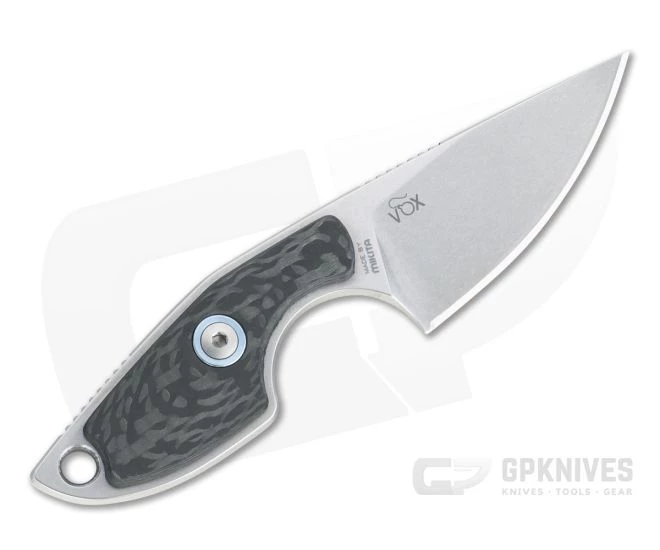 MKM Mikita Mikro 1 Vox Drop Point Stonewashed M390 Carbon Fiber Neck Knife MR01-CF 5 MKM Mikita Mikro 1 Vox Drop Point Stonewashed M390 Carbon Fiber Neck Knife MR01-CF - Image 3