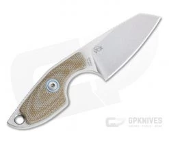 MKM Mikita Mikro 2 Vox Sheepsfoot Stonewashed M390 Natural Canvas Micarta Neck Knife MR02-NC -EDC (Every Day Carry) Shop mr02 nc 3