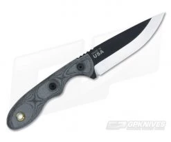 TOPS Knives Mini Scandi Knife 2.5 Black Linen Micarta -EDC (Every Day Carry) Shop mskblm 3