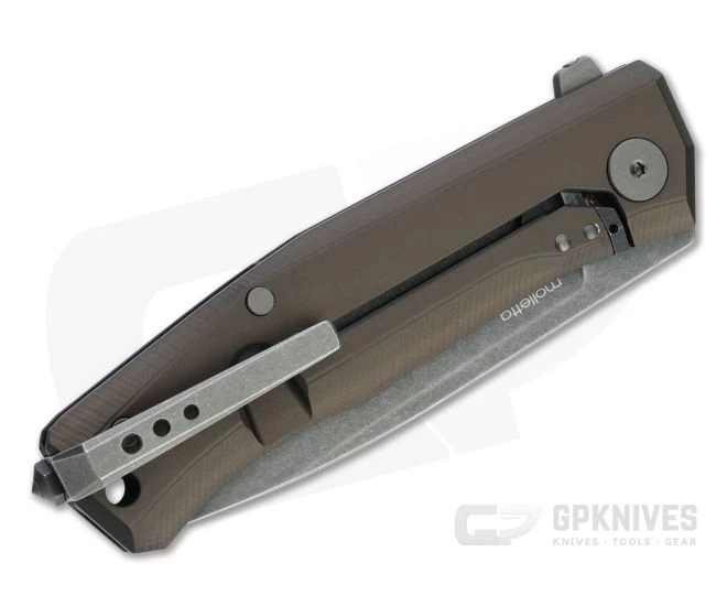 LionSteel Myto Black Stonewashed M390 Earth Brown Aluminum Frame Lock Flipper MT01A-EB 4 LionSteel Myto Black Stonewashed M390 Earth Brown Aluminum Frame Lock Flipper MT01A-EB - Image 2