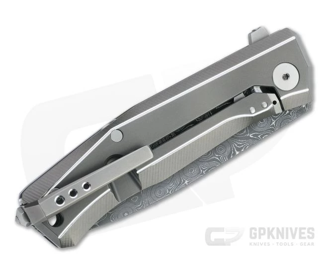 LionSteel Myto Stainless Damascus Gray Titanium Frame Lock Flipper 4 LionSteel Myto Stainless Damascus Gray Titanium Frame Lock Flipper - Image 2