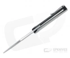 Sharp By Design Mini Tempest Bowie Satin M390 Gold Dark Matter FatCarbon PVD Front Flipper Knife -EDC (Every Day Carry) Shop mtff 05 3