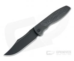 Sharp By Design Mini Tempest Bowie Black PVD M390 Carbon Fiber PVD Front Flipper Knife