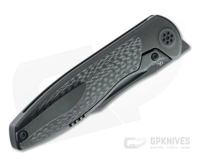 Sharp By Design Mini Tempest Bowie Black PVD M390 Carbon Fiber PVD Front Flipper Knife 4 Sharp By Design Mini Tempest Bowie Black PVD M390 Carbon Fiber PVD Front Flipper Knife - Image 2