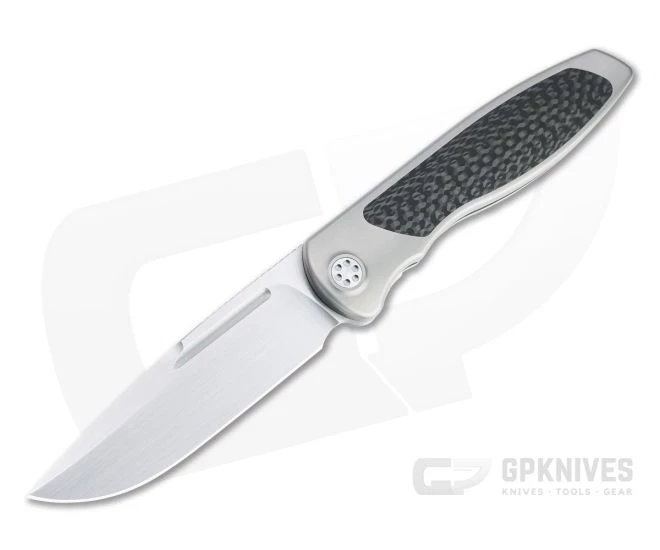 Sharp By Design Mini Tempest Drop Point Satin M390 Carbon Fiber Front Flipper Knife 3 Sharp By Design Mini Tempest Drop Point Satin M390 Carbon Fiber Front Flipper Knife