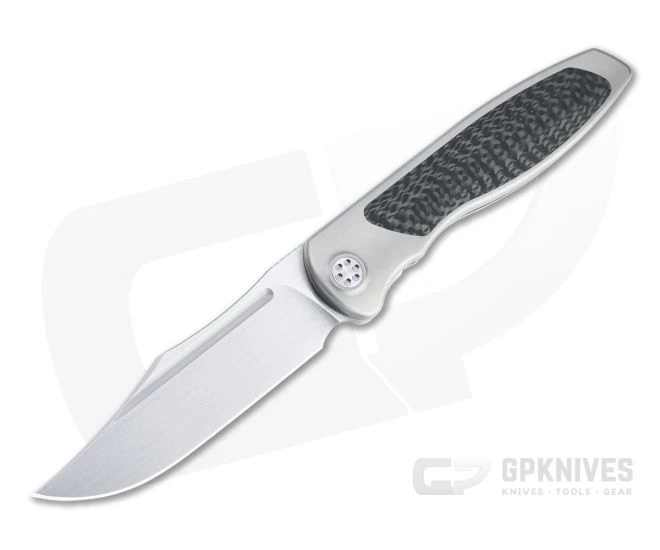 Sharp By Design Mini Tempest Bowie Satin M390 Carbon Fiber Front Flipper Knife 3 Sharp By Design Mini Tempest Bowie Satin M390 Carbon Fiber Front Flipper Knife