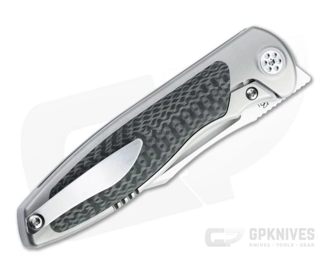 Sharp By Design Mini Tempest Bowie Satin M390 Carbon Fiber Front Flipper Knife 4 Sharp By Design Mini Tempest Bowie Satin M390 Carbon Fiber Front Flipper Knife - Image 2