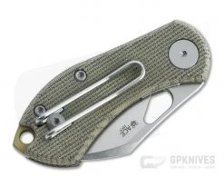 GiantMouse ACE Nibbler Liner Lock Stonewashed 20CV Green Micarta Folder -EDC (Every Day Carry) Shop nibbler green canvas 2