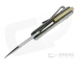 GiantMouse ACE Nibbler Liner Lock Stonewashed 20CV Green Micarta Folder -EDC (Every Day Carry) Shop nibbler green canvas 3