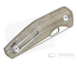 GiantMouse Nimbus V2 Stonewashed Elmax Natural Canvas Micarta Liner Lock Folder -EDC (Every Day Carry) Shop nimbus v2 nat 2