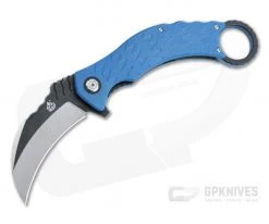 QSP Knives Eagle Karambit Two Tone D2 Blue G10 Liner Lock Flipper QS120-D