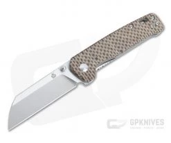 QSP Knives Penguin Sheepsfoot Satin D2 Brown Micarta Liner Lock Folder