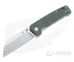 QSP Knives Penguin Sheepsfoot Satin D2 Green Micarta Liner Lock Folder