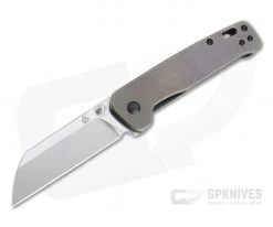 QSP Knives Penguin Sheepsfoot Satin D2 Brass Liner Lock Folder