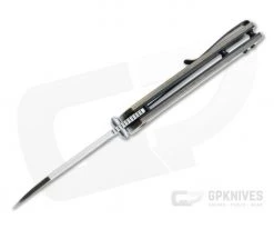 QSP Knives Penguin Sheepsfoot Satin D2 Brass Liner Lock Folder -EDC (Every Day Carry) Shop qs130 f 3