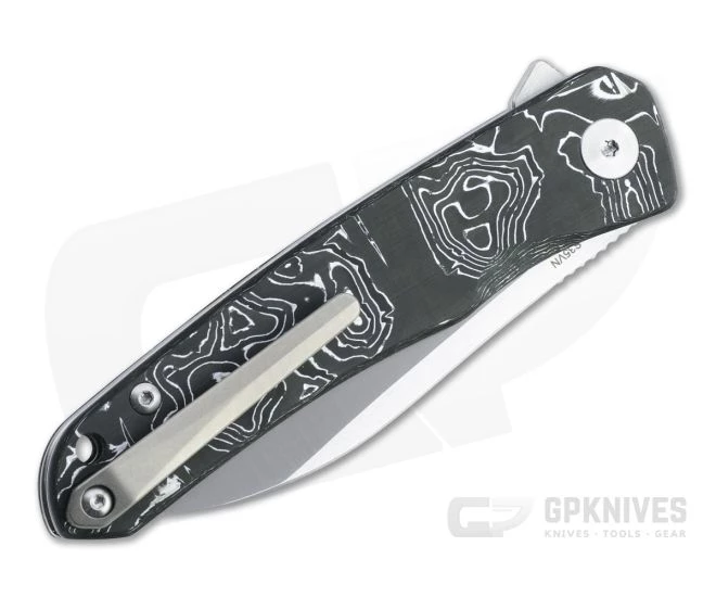 QSP Knives Otter Satin S35VN Silver Foil Carbon Fiber Liner Lock Flipper QS140-A1 4 QSP Knives Otter Satin S35VN Silver Foil Carbon Fiber Liner Lock Flipper QS140-A1 - Image 2