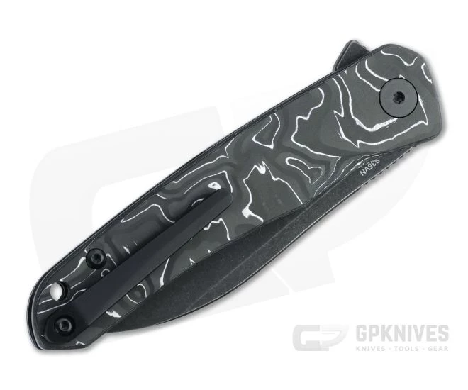 QSP Knives Otter Black Stonewashed S35VN Silver Foil Carbon Fiber Liner Lock Flipper QS140-A2 4 QSP Knives Otter Black Stonewashed S35VN Silver Foil Carbon Fiber Liner Lock Flipper QS140-A2 - Image 2