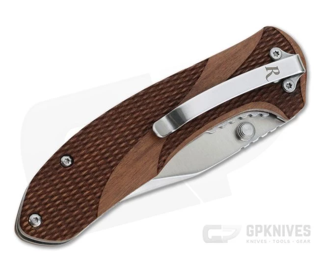 Remington Heritage Series Clip Point Liner Lock Wood Handled Folder R40001 4 Remington Heritage Series Clip Point Liner Lock Wood Handled Folder R40001 - Image 2