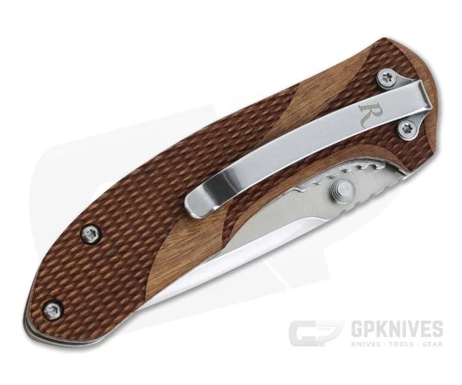 Remington Heritage Series Medium Drop Point Liner Lock Wood Handled Folder R40002 4 Remington Heritage Series Medium Drop Point Liner Lock Wood Handled Folder R40002 - Image 2