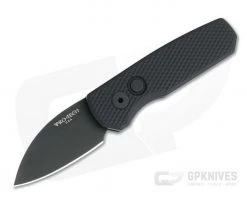 Protech Runt 5 Automatic Wharncliffe Blackout DLC 20CV Textured Aluminum Folder R5106