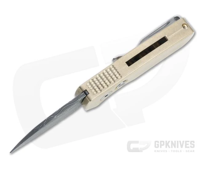 Protech Runt 5 Custom LTD Wharncliffe Vegas Forge Damascus Aluminum Bronze Automatic R5110-D 5 Protech Runt 5 Custom LTD Wharncliffe Vegas Forge Damascus Aluminum Bronze Automatic R5110-D - Image 3