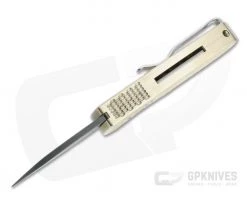 Protech Runt 5 Damascus Wharncliffe Blade 2022 LTD #44 Textured Bronze Aluminum Automatic R5111-D-01 -EDC (Every Day Carry) Shop r5111 d 01 3