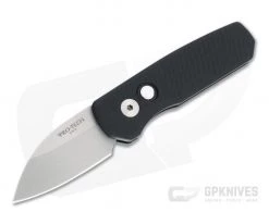 Protech Runt 5 Wharncliffe Stonewashed 20CV Dragon Scale Black Aluminum Automatic R5130