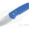 Protech Runt 5 Reverse Tanto Stonewashed 20CV Smooth Blue Aluminum Automatic R5201 -EDC (Every Day Carry) Shop r5201 blue 1