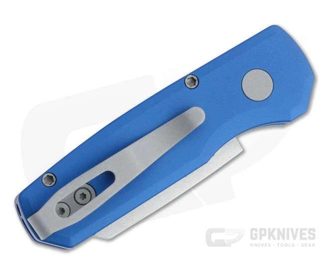Protech Runt 5 Reverse Tanto Stonewashed 20CV Smooth Blue Aluminum Automatic R5201 4 Protech Runt 5 Reverse Tanto Stonewashed 20CV Smooth Blue Aluminum Automatic R5201 - Image 2