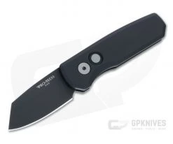 Protech Runt 5 Reverse Tanto Black DLC 20CV Smooth Black Aluminum Automatic R5203
