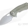 GiantMouse ACE Riv Green Canvas Micarta Stonewashed Elmax Frame Lock Flipper -EDC (Every Day Carry) Shop riv grn 1