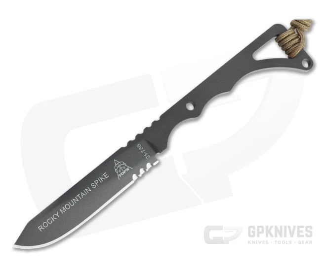 TOPS Rocky Mountain Spike Sandstorm Bronze 1095 Skeletonized Fixed Blade Knife RMS-01 3 TOPS Rocky Mountain Spike Sandstorm Bronze 1095 Skeletonized Fixed Blade Knife RMS-01