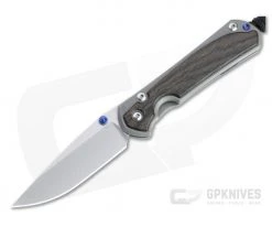Chris Reeve Small Sebenza 31 Stonewashed S45VN Blue Lug Bog Oak Inlay Folder 009