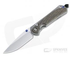 Chris Reeve Small Sebenza 31 Stonewashed S45VN Blue Lug Bog Oak Inlay Folder 010