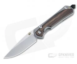 Chris Reeve Small Sebenza 31 Stonewashed S45VN Macassar Ebony Inlay Folding Knife 002