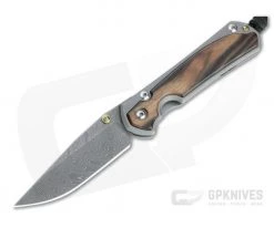 Chris Reeve Small Sebenza 31 Boomerang Damascus Macassar Ebony Inlaid Titanium Folding Knife 001