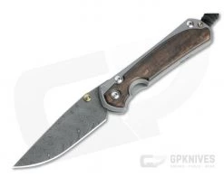 Chris Reeve Small Sebenza 31 Boomerang Damascus Macassar Ebony Inlaid Titanium Folding Knife 002