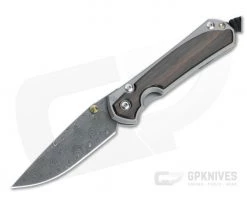 Chris Reeve Small Sebenza 31 Raindrop Damascus Macassar Ebony Inlaid Folding Knife 001