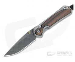Chris Reeve Small Sebenza 31 Raindrop Damascus Macassar Ebony Inlaid Folding Knife 002
