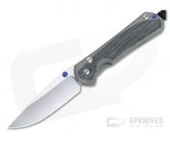 Chris Reeve Small Sebenza 31 Blue Double Lugs Polished S45VN Black Micarta Inlay Titanium Folder 002