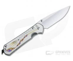 Chris Reeve Small Sebenza 31 Left Handed S45VN Unique Graphic Titanium Folding Knife 001