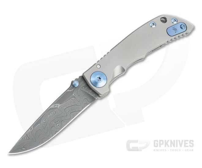Spartan Blades Harsey Folder 3.25 Nichols Damascus Blue Hardware Titanium Folder 03 3 Spartan Blades Harsey Folder 3.25 Nichols Damascus Blue Hardware Titanium Folder 03