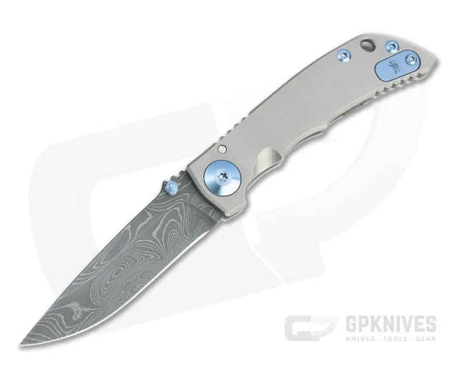 Spartan Blades Harsey Folder 3.25 Nichols Damascus Blue Hardware Titanium Folder 04 3 Spartan Blades Harsey Folder 3.25 Nichols Damascus Blue Hardware Titanium Folder 04
