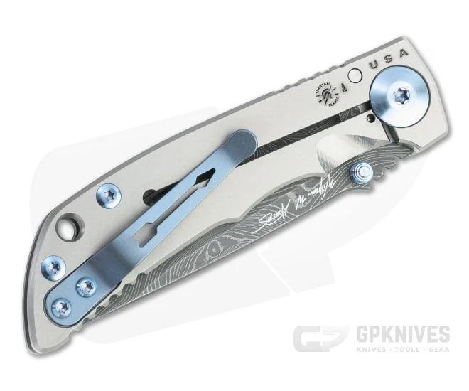 Spartan Blades Harsey Folder 3.25 Nichols Damascus Blue Hardware Titanium Folder 04 4 Spartan Blades Harsey Folder 3.25 Nichols Damascus Blue Hardware Titanium Folder 04 - Image 2