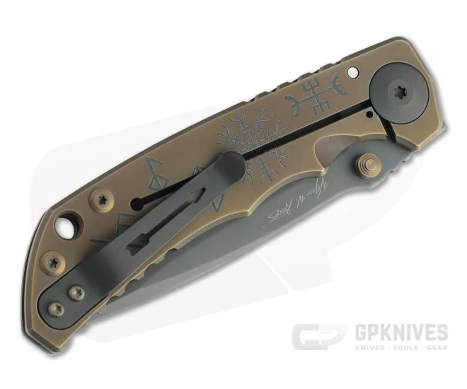 Spartan Harsey Folder Special Edition Runes and Staves Black PVD S45VN Dark Bronze Titanium Folder 4 Spartan Harsey Folder Special Edition Runes and Staves Black PVD S45VN Dark Bronze Titanium Folder - Image 2