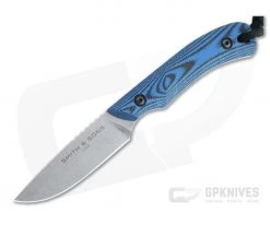 Smith & Sons Axiom V2 Stonewashed AEB-L Blue/Black G10 EDC Fixed Blade