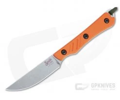 Smith & Sons Shoal Stonewashed AEB-L Orange G10 Fixed Blade