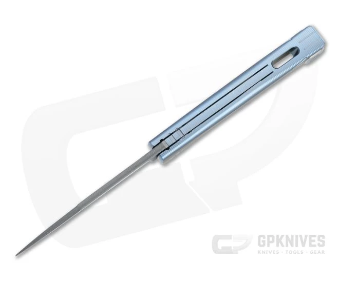 LionSteel Thrill Stainless Damascus Blue Titanium H.WAYL Hidden Clip Integral Slip Joint Folder 5 LionSteel Thrill Stainless Damascus Blue Titanium H.WAYL Hidden Clip Integral Slip Joint Folder - Image 3