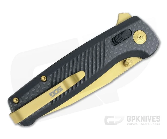 SOG Terminus XR LTE Gold S35VN Carbon Fiber XR Lock Flipper TM1033-BX 4 SOG Terminus XR LTE Gold S35VN Carbon Fiber XR Lock Flipper TM1033-BX - Image 2